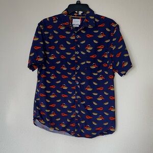 Cactus Man Ricky Singh Lobster & Fries Cotton Short Sleeve Shirt large Slim fit